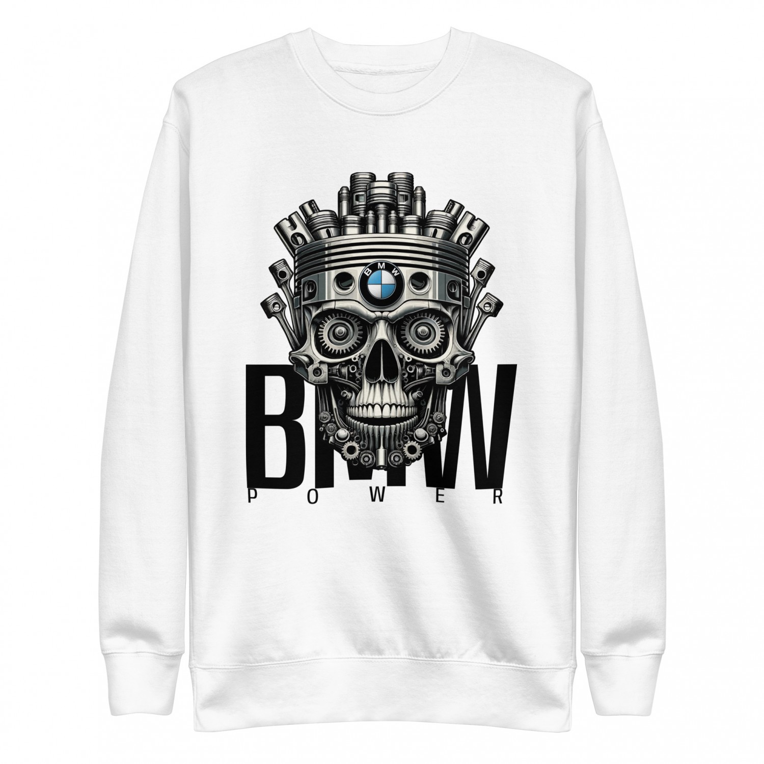 Buy a warm sweatshirt with a skull and BMW inscription